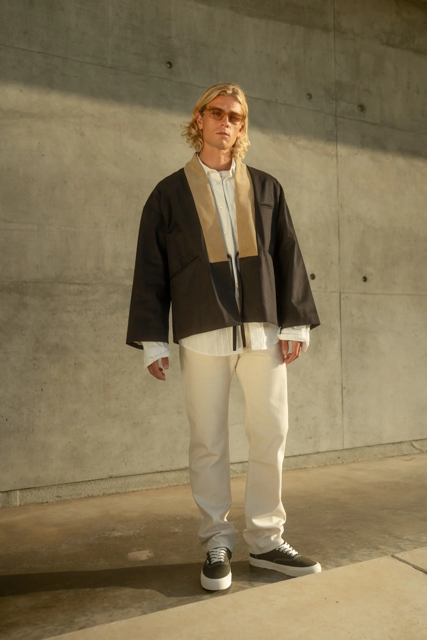 Men's fashion e-commerce photography on model for Plexed Customs